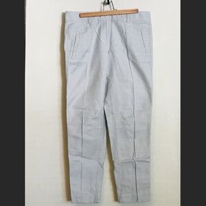 Loft light grey straight linen 20% + cotton 80% straight casual pants